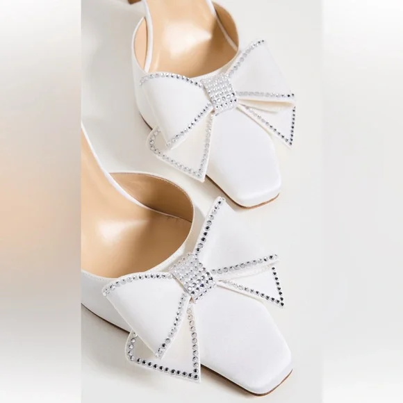 NWT Nalebe Dimante Satin Mule Heels - Picture 4 of 8